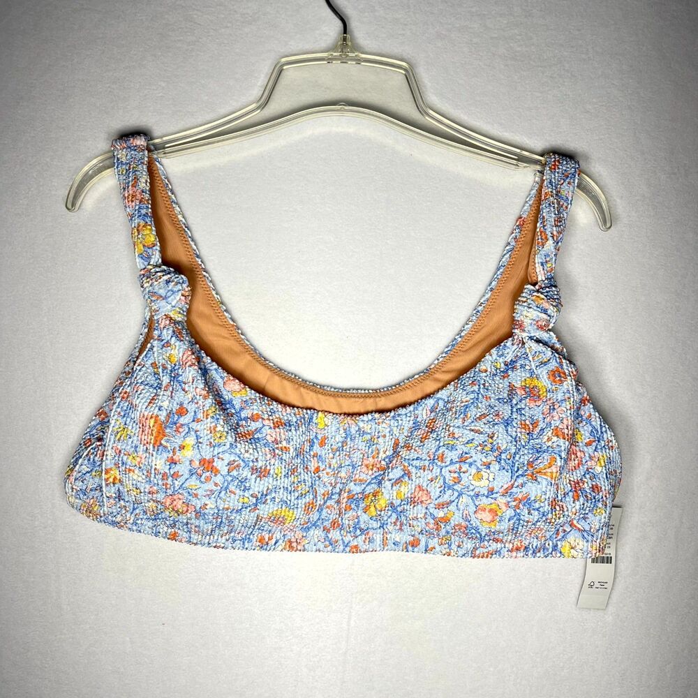 J.Crew Poplin Floral Bikini‎ Top Size 2X NEW BH516 CBR